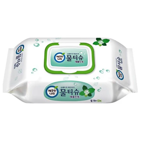 Khăn ướt   Kleannara hương táo , bạc hà có nắp  70+ 10