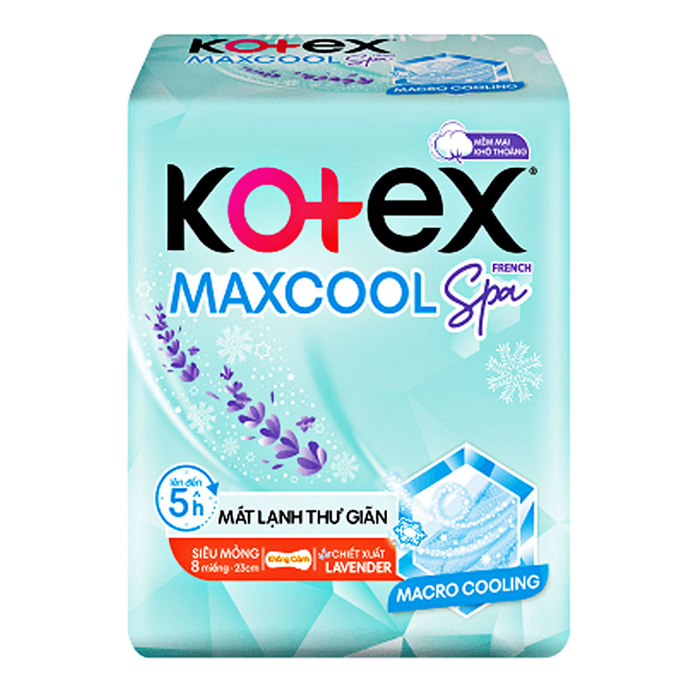 Băng vệ sinh Kotex thảo dược Cool siêu mỏng không cánh  8 miếng 