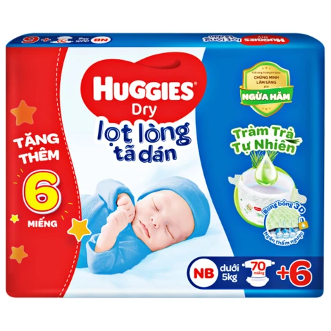 Tã bỉm dán  Huggies sơ sinh NB70