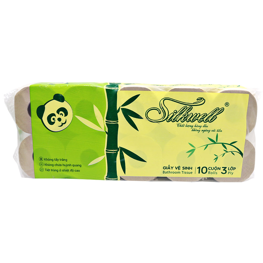 Giấy vệ sinh Silkwell   Brown 3 lớp  10 cuộn