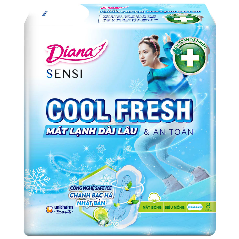 Băng vệ sinh Diana  Sensi Cool Fresh siêu mỏng không cánh   20 miếng 