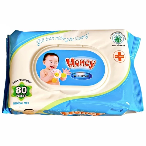 Khăn ướt  Honey không mùi 80 tờ 