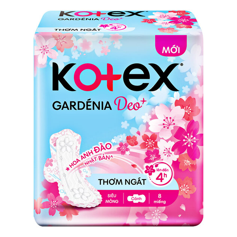 Băng vệ sinhKotex hoa anh đào siêu mỏng cánh 23 cm  8 miếng 