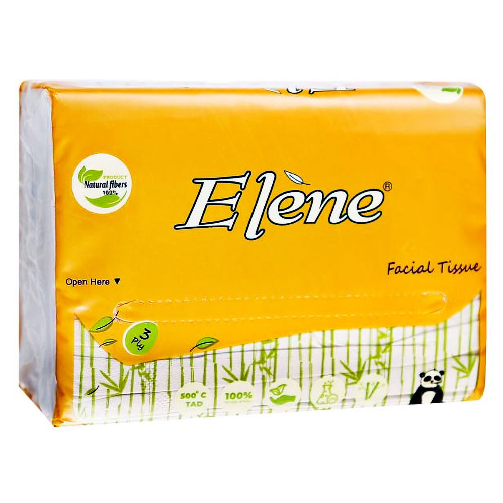 Giấy ăn Elene vàng (tre ngắn )3 lớp 100 tờ -  Lốc 10
