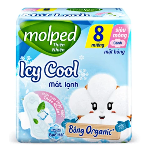 Băng vệ sinh Molpedthiên nhiên mát lạnh cánh 8 miếng 8 miếng 