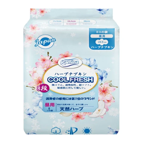 Băng vệ sinh Kamina thảo dược Cool Fresh ban ngày 24.5cm  8 miếng 