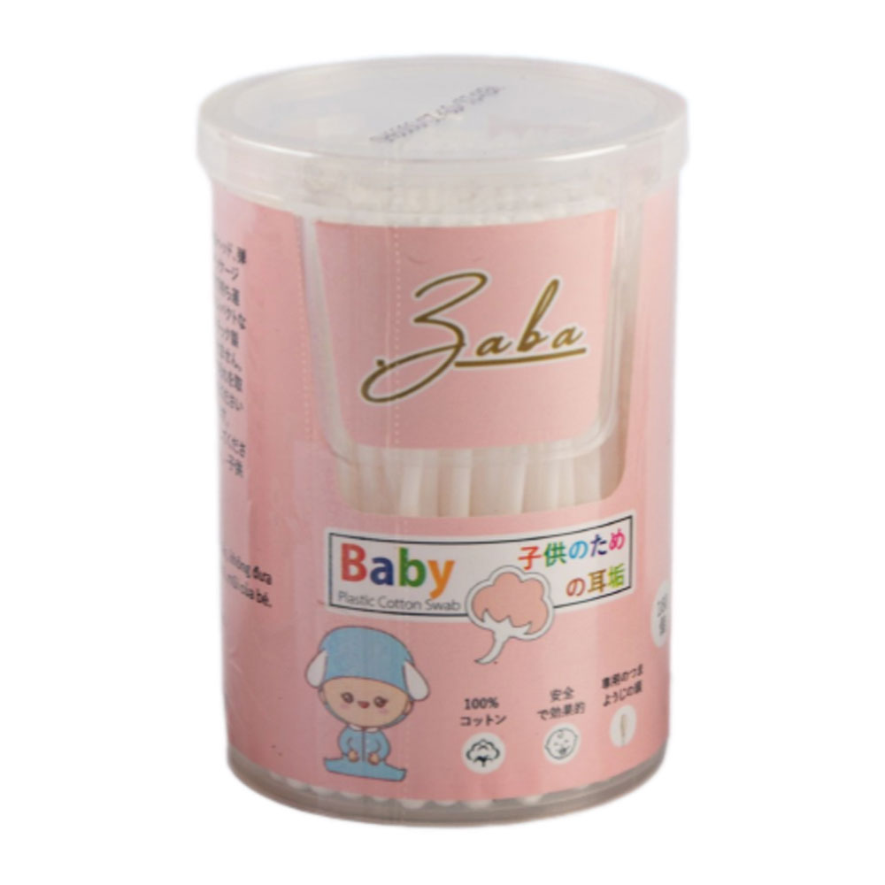 Tăm bông 3ABA hộp xoay nhỏ baby 180 que thân nhựa