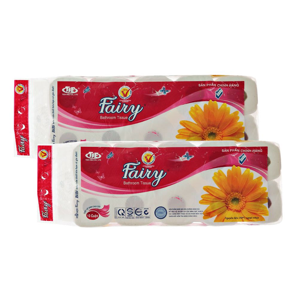 Giấy vệ sinh Fairy hoa anh đào 10 cuộn không lõi mua 1 tặng 1