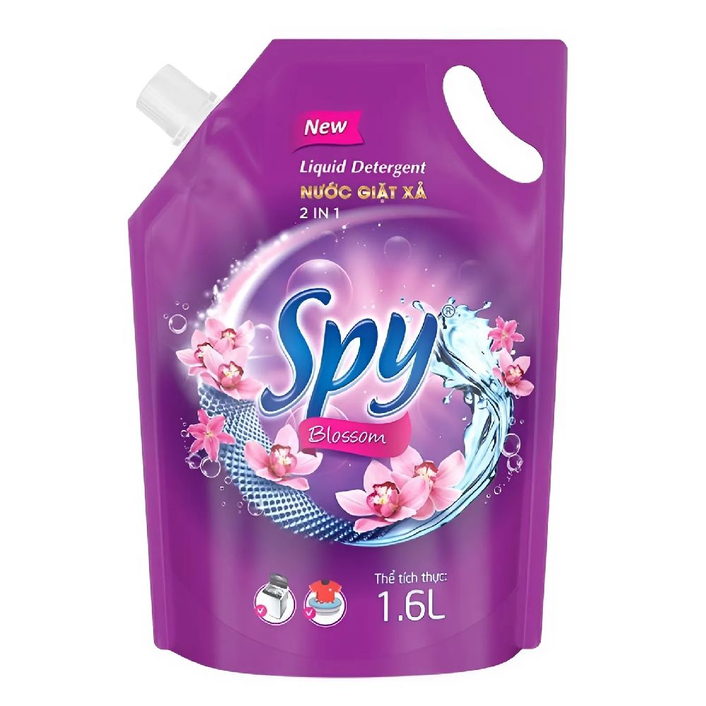 Nước giặt xả 3 in 1 Spy tím túi 1.45L/8