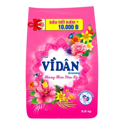 Bột giặt Vì Dân hương thơm diệu kỳ  5.8kg