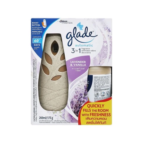 Xịt phòng  Glade bộ tự động hương oải hương vani  175g/252ml