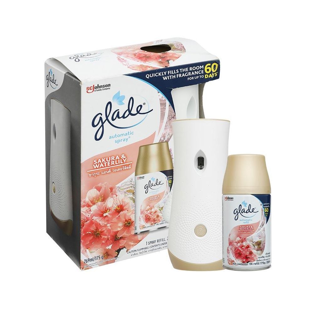 Xịt phòng  Glade bộ  tự động hương anh đào và lily 175g/252ml
