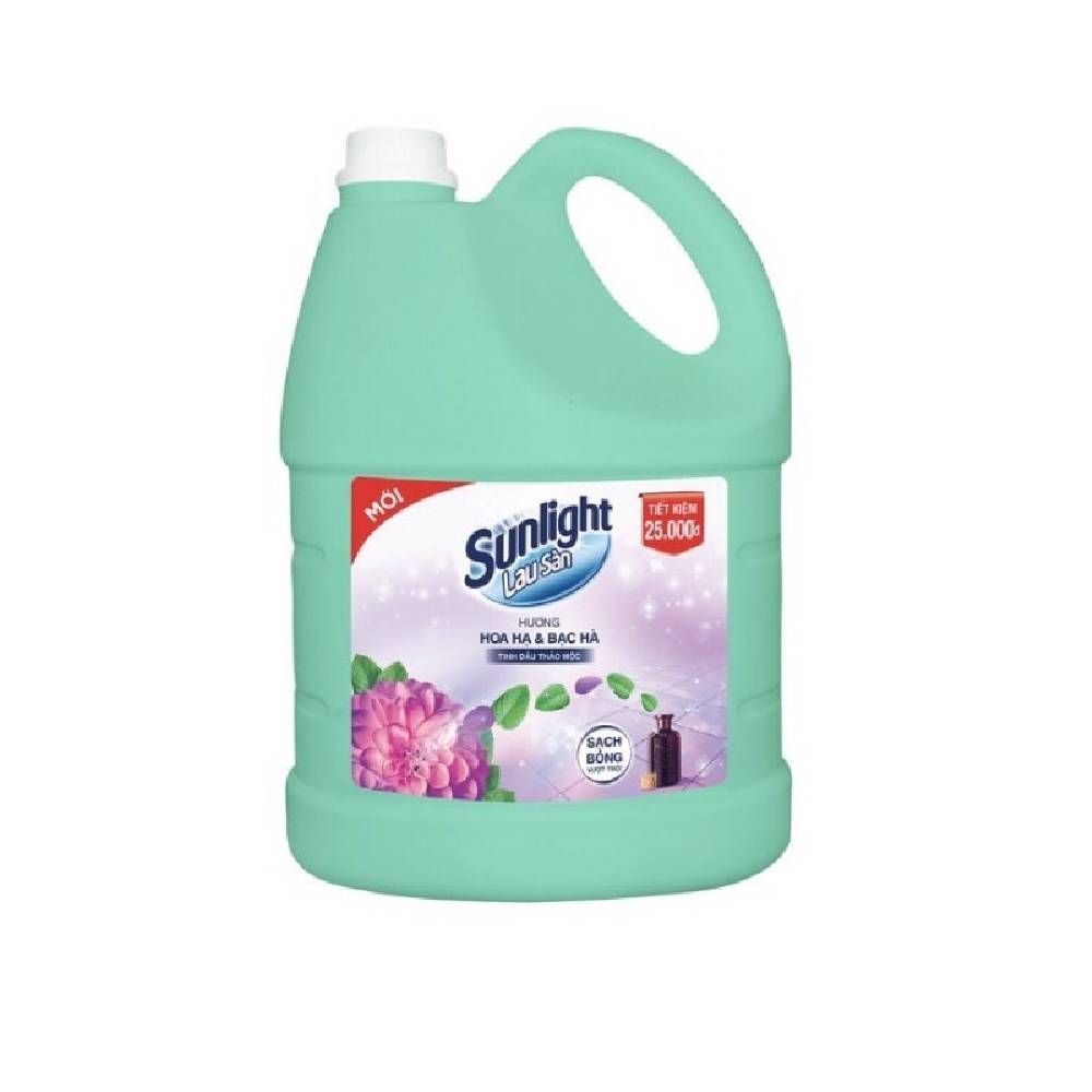 Nước lau sàn SunlightTDTM hoa hạ & bạc hà 3.6kg/3 can