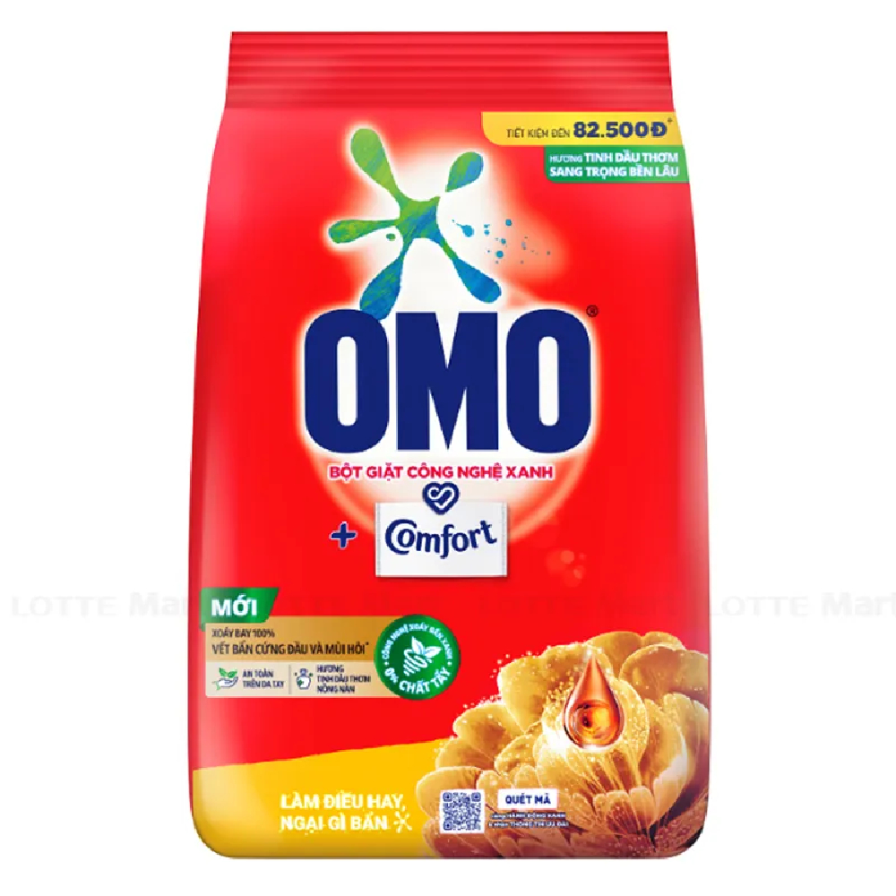 Bột giặt Omo  Comfort tinh dầu thơm nồng nàn sang trọng bền lâu 3.9kg