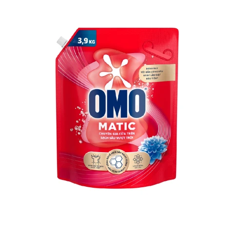 Nước giặt Omo matic cửa trên sạch thơm vượt trội túi 3.7kg/4