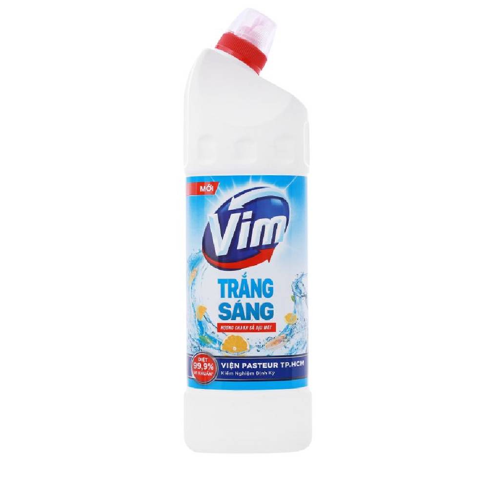 Nước tẩy bồn cầu  Vim trắng sáng hương chanh sả chai  870ml