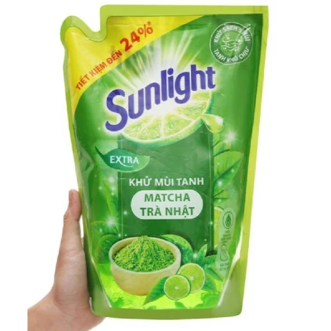 Nước rửa chén Sunlight trà xanh túi 2kg