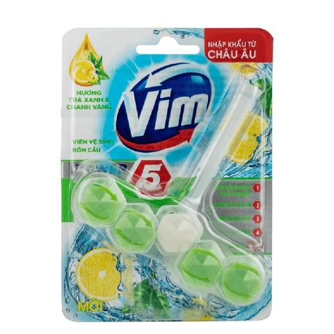 Vim treo bồn cầu trà xanh và chanh 50g/9