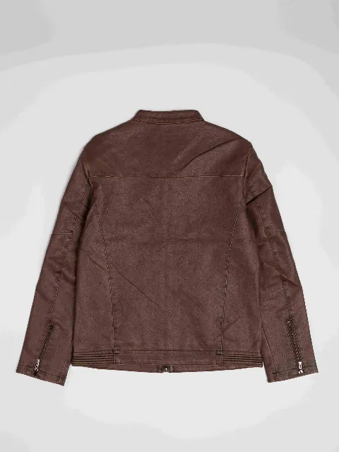 Áo khoác da nam 2405  nâu size 2XL . S16