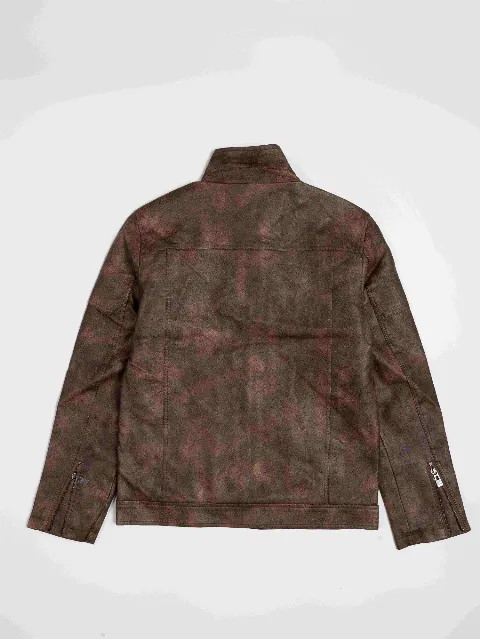 Áo khoác da nam 5803  nâu size L . S16