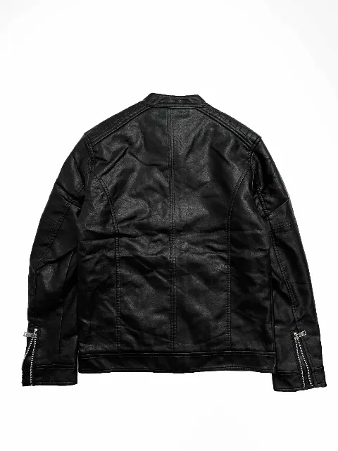 Áo khoác da nam 2836 đen size L . S16