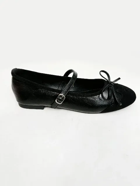Giầy da nữ bb 73-2 quai ngang đen N07 size39