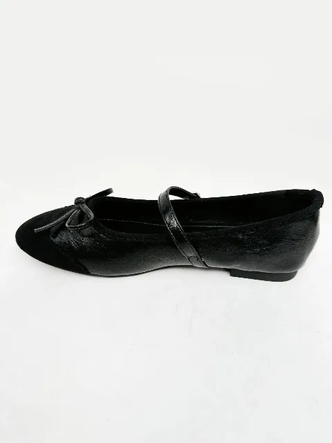 Giầy da nữ bb 73-2 quai ngang đen N07 size39