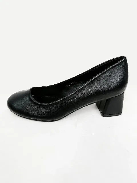 Giầy da nữ 5F vuông 949-1 đen N07 size38