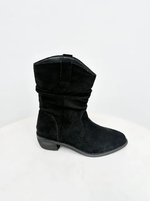 Bốt nữ da lộn 7707 đen N07 size39