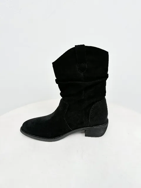 Bốt nữ da lộn 7707 đen N07 size39