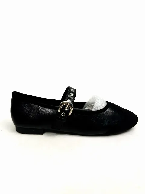 Giầy da nữ bb 73-3 quai ngang đen N07 size37