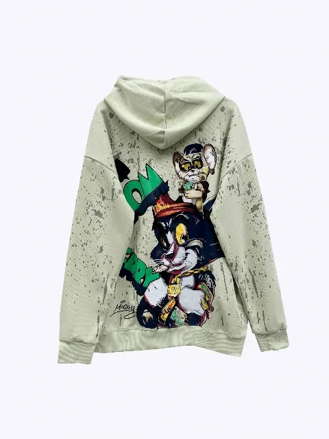 Áo nỉ nam dài mũ 7016 kem size 2XL . QC04