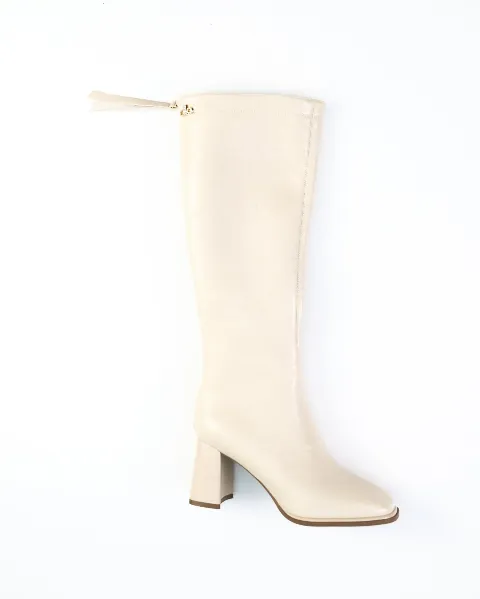 Bốt nữ cổ dài 18016 kem HL QC size39