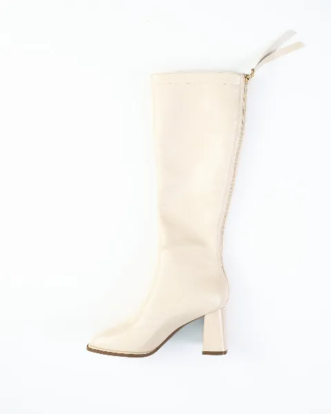Bốt nữ cổ dài 18016 kem HL QC size39