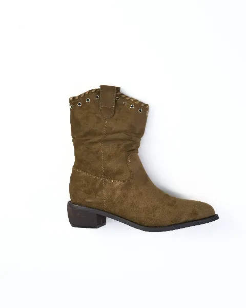 Bốt nữ da lộn 7703 nâu N07 size38