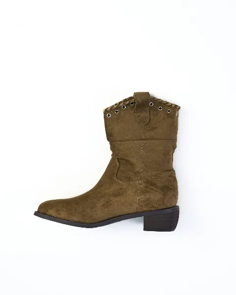 Bốt nữ da lộn 7703 nâu N07 size38