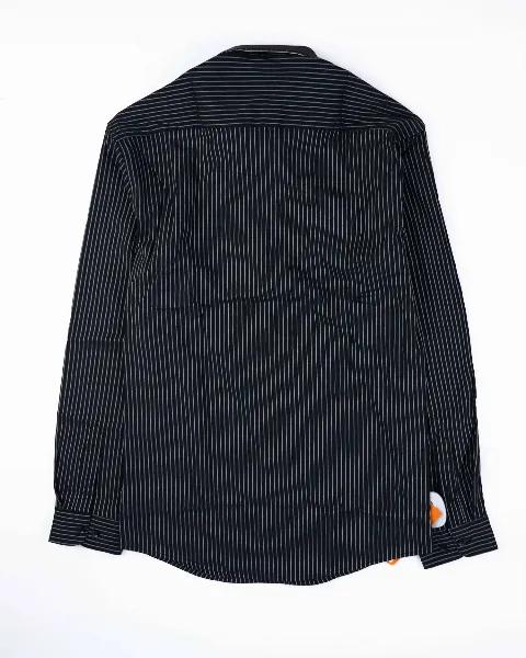 Áo sơ mi nam dài tay kẻ A116 đen size L. QC06
