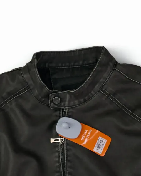 Áo khoác da nam A638 đen size XL . S16