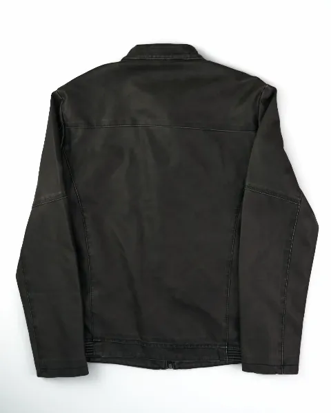 Áo khoác da nam A638 đen size XL . S16