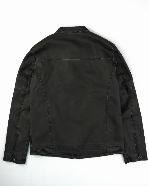 Áo khoác da nam A638 đen size XL . S16
