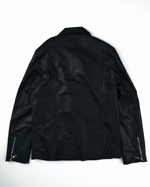 Áo khoác da nam 2870 đen size L . S16