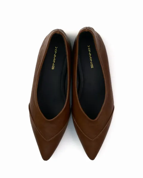 Giầy nữ búp bê 653-17 nâu N07 size39
