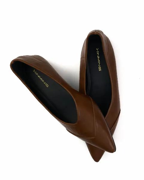 Giầy nữ búp bê 653-17 nâu N07 size39