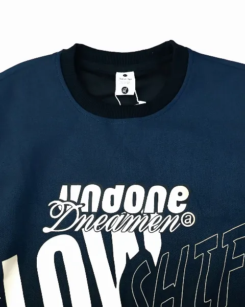 Áo nỉ dài tay nam tròn 2607 xanh size XL . S03