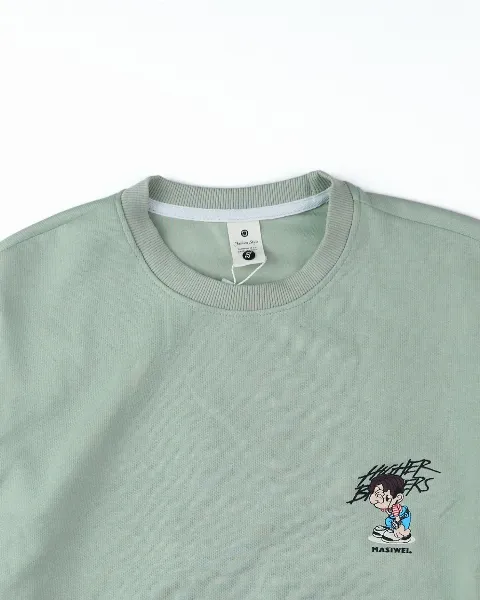 Áo nỉ dài tay nam tròn 3804 be  size XL . S03