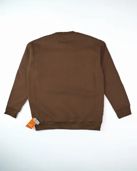 Áo nỉ dài tay nam tròn 2930 nâu size XL . S03