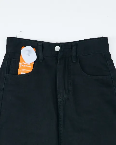 Chân váy jean dài nữ đai lụa 1201 Đen S  Sieu12