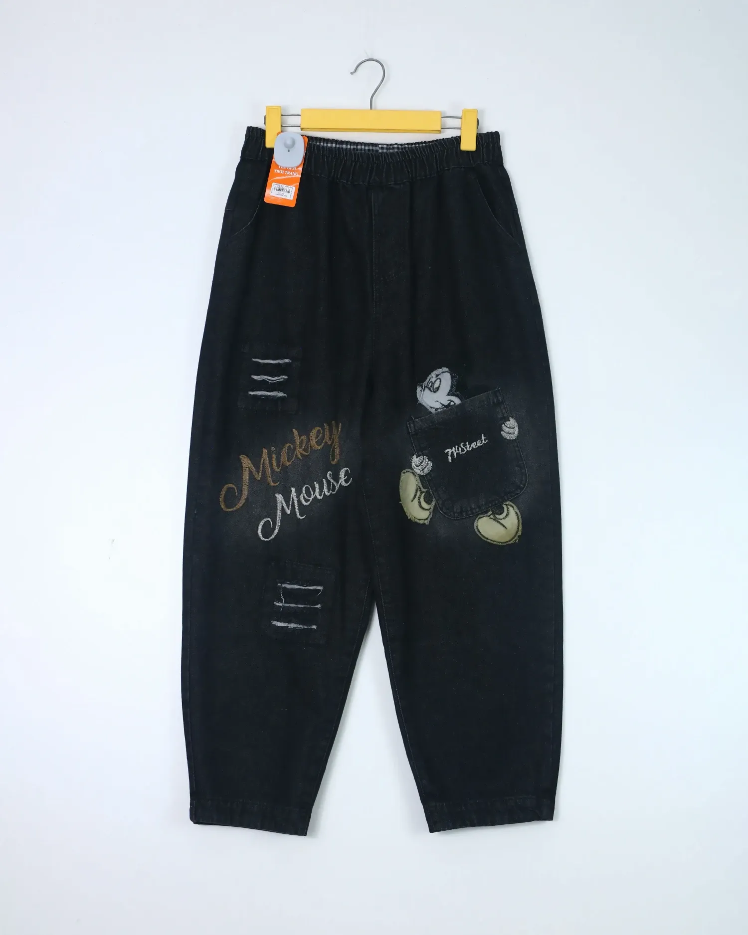 Quần dài Jean nữ boy thổ 2516 Đen XL  AS13
