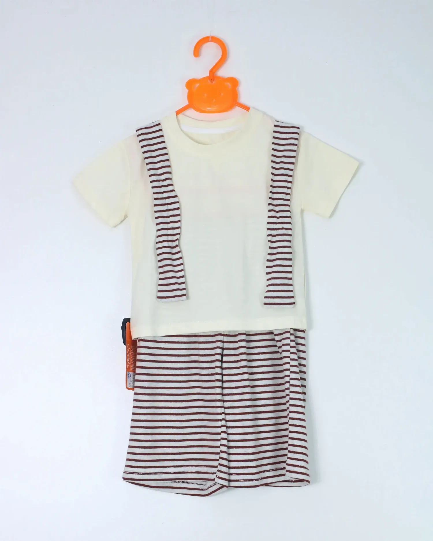 Bộ cộc tay trẻ em gái 92602 kẻ size 11 AS07