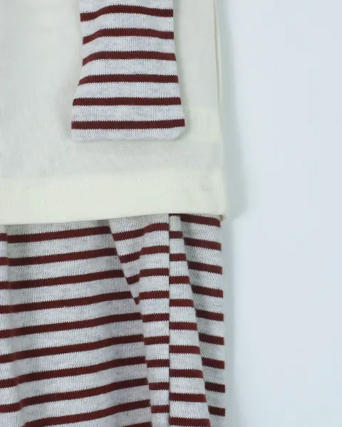 Bộ cộc tay trẻ em gái 92602 kẻ size 11 AS07